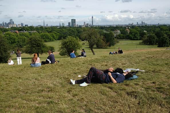 The Met Office said 20C temperatures will hit some parts of the UK on Monday but more rain is expected later in the week. (Photo by Kaveh Kazemi/Getty Images)