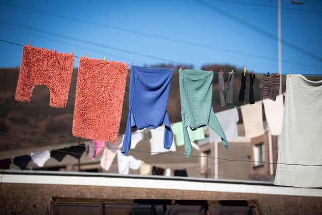 If you have a garden or balcony, you can make use of the warmer weather by hanging clothes outside to dry.