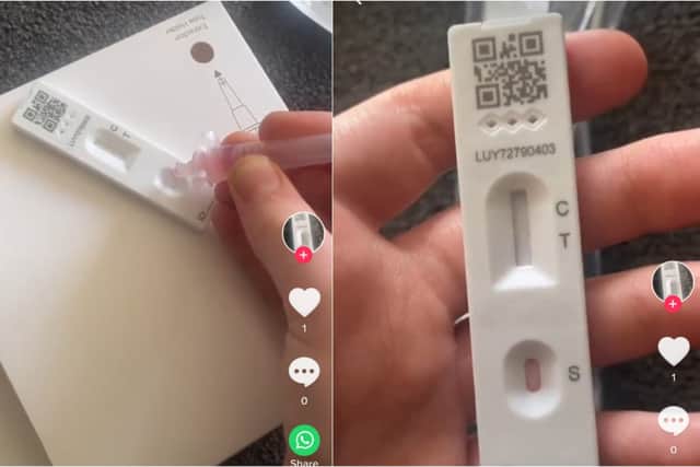 Pupils have been posting clips of themselves adding various liquids to lateral flow tests (Photo: TikTok)