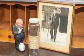 A cigar smoked by Sir Winston Churchill in wartime nearly 80 years ago has been found in a jar.