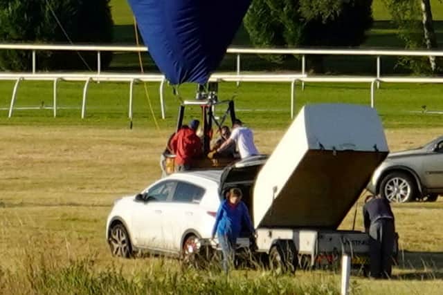 The blue balloon involved in Sunday’s tragedy. 