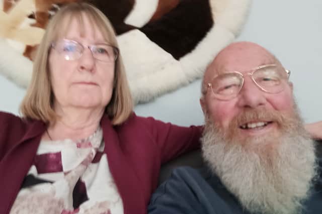 Shirley & Mike Smith.  67-year-old gran was knocked to the pavement by a woman riding a rental e-scooter as she left her driveway on April 9. 