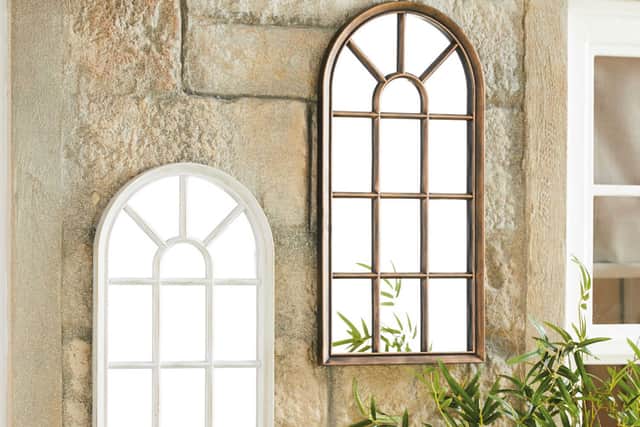 Aldi's garden mirror comes in two colours