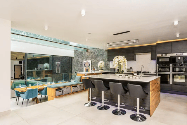 The open-plan living area in the Oxford home