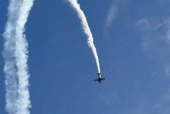 Daz Gilbert filmed this pilot performing some remarkable aerial acrobatics in a plane above Wincobank, Sheffield