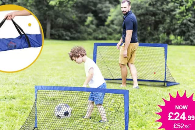 Set of Two 3ft x 6ft Blue Foldable Outdoor Football Nets £24.99