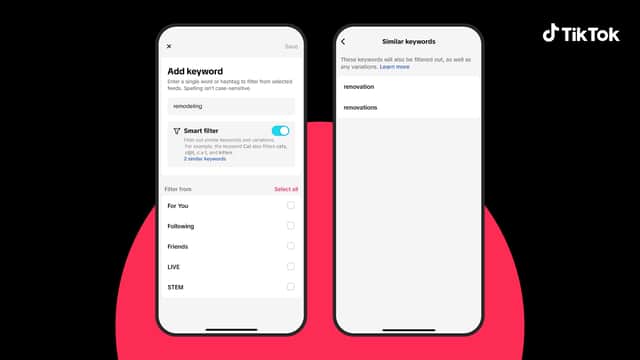 TikTok's new Smart Keyword Filters feature