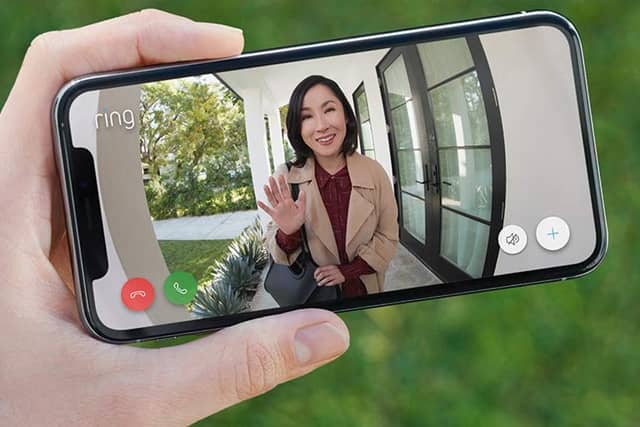 See, hear and speak to visitors remotely with the Ring Video Doorbell’s live HD video and two-way talk features