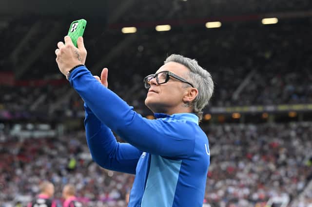 Robbie Williams during Soccer Aid 2025