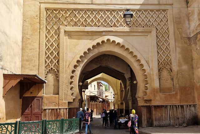 A gate into the old city of Fez.