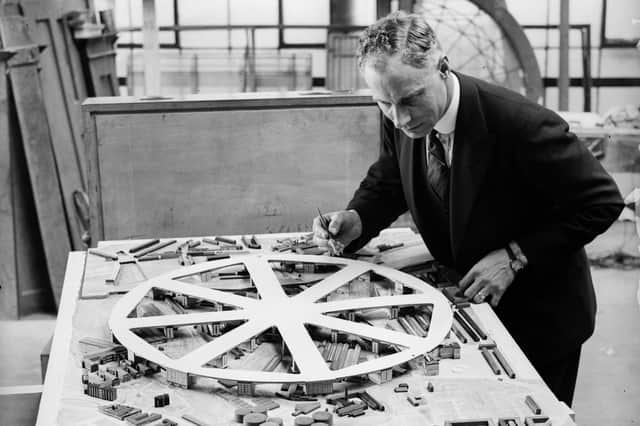 A model of proposed airport above streets of King's Cross, London, in June 1931