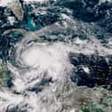 Hurricane Melissa pictured by satellite as it churned northwest through the Caribbean Sea on Monday evening