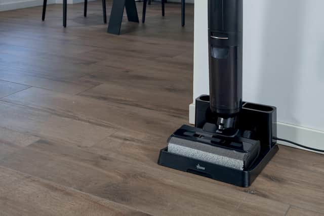 The cleaning and charging dock takes up quite a bit of floor space, but it's a nice accessory