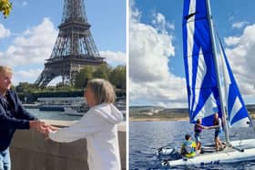 Diane and Steve Gee, from Burton Latimer, Northamptonshire, jiving in different places across the world to raise money for charity.