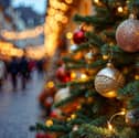 christmas shopping high street tree