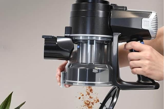 One-touch emptying is a neat feature, and you even get tools for tight spaces as part of the package