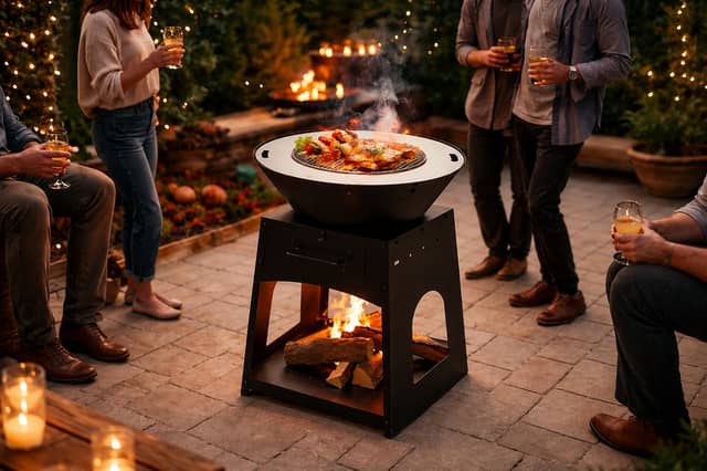 A dual-purpose fire pit and barbecue for just £29.99 - what a bargain