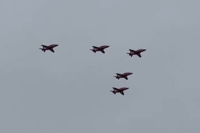 The Red Arrows flying over Finedon on 29 May 2026.