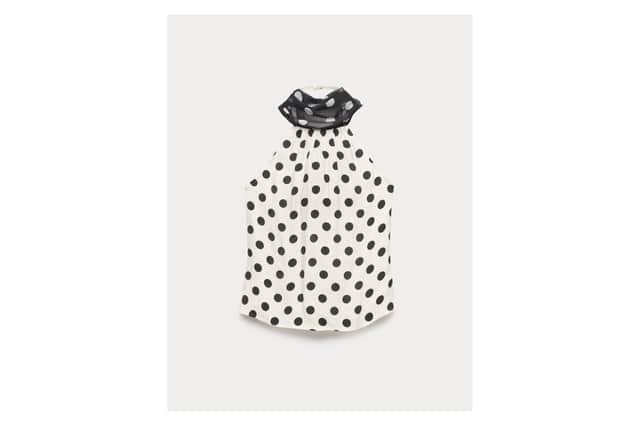 The new M&S Polka Dot Scarf Detail Top combines two of this season's biggest fashion trends in one versatile design