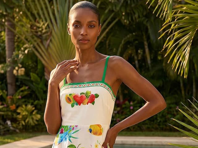 Roman's Fruit Print Strappy Midi Dress puts a stylish spin on one of this summer's biggest fashion trends