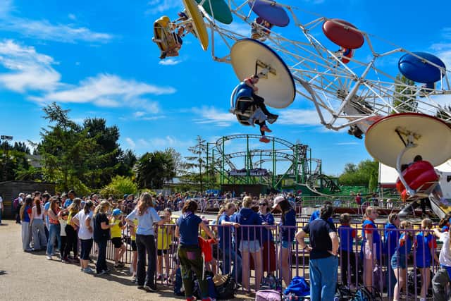 Girlguiding Anglia members at Wicksteed Park