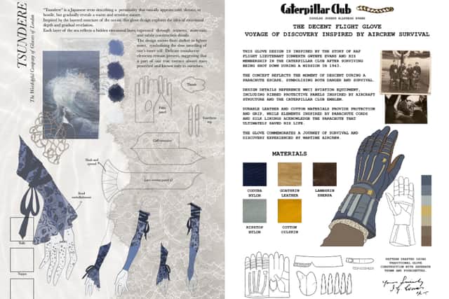 UON student glove design sketches.