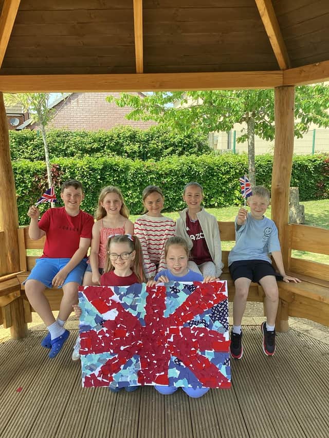 Pupils created their own Union Jack crafts to celebrate VE Day