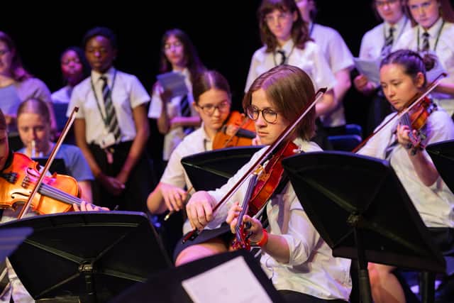 One of many musical performances at Northampton School for Girls