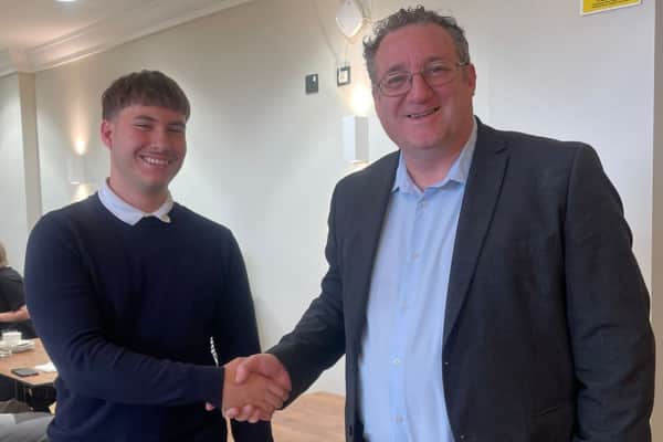 Gio Bejinaru, The Bedford College Group and Simon Cox, North Northants Business Network