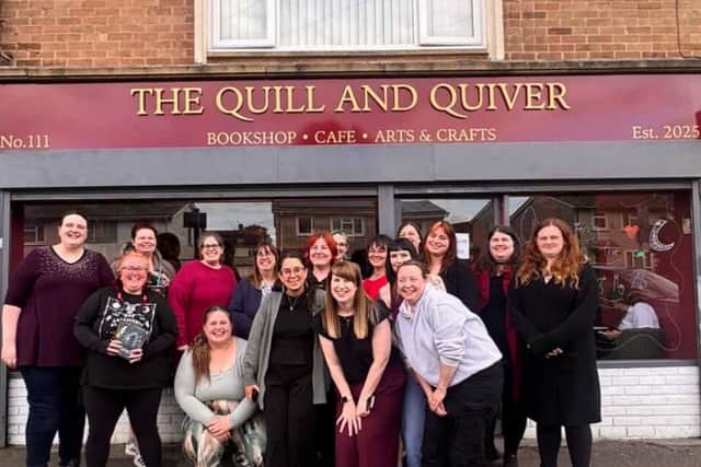 Corby Romantasy Bookclub outside Quill & Quiver