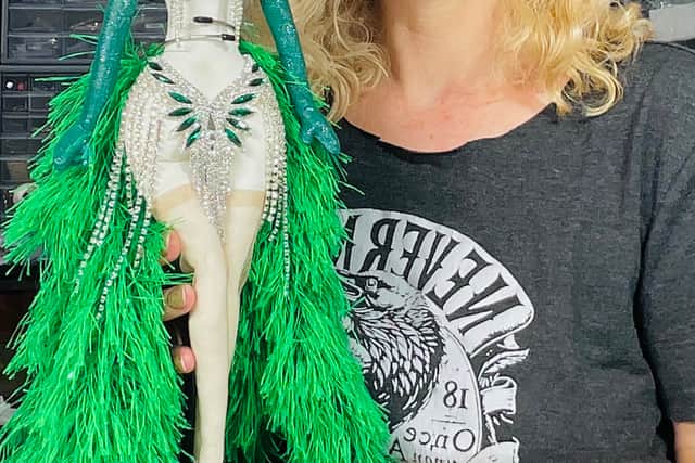 Jo Sammons with handmade, vintage inspired art doll