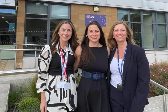 Stefania Cosa (middle) from Wellingborough Jobcentre along with colleagues from North Northants Council and Tresham College at the Event