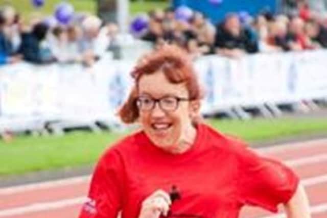 Natasha taking part in the 100mts at the British Transplant Games