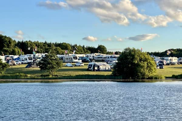 Camping by the lake at Whittlebury Park
