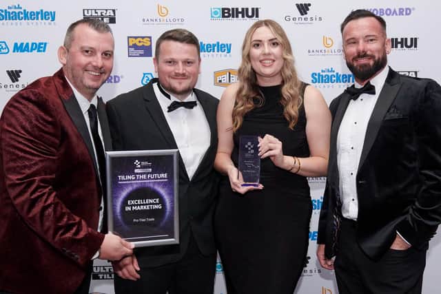 Pro Tiler Tools team collecting their award