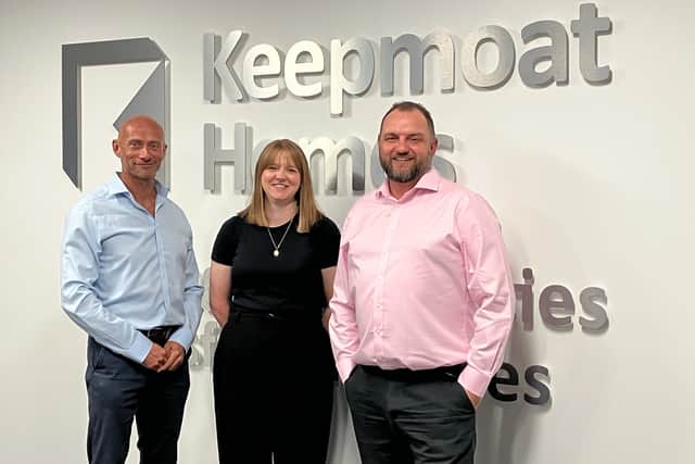 L-R – Bryan O’Mahoney (Land & Partnerships Director), Sally Clifford(Commercial Director) & Ben Briggs (Construction Director)