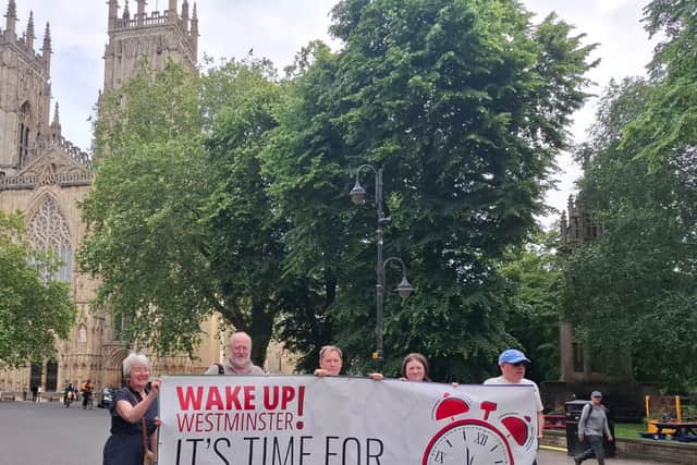 MVM supporters near York Minster