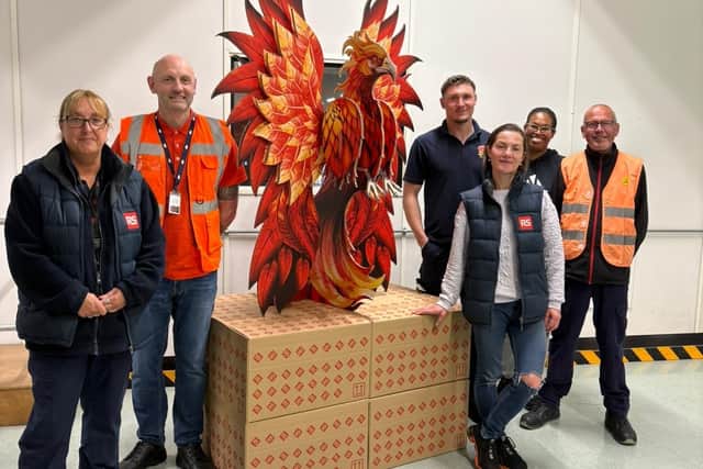 Caption: Left to right:- RS Corby order fulfilment team manager Karen Wood, with group supply chain packaging specialist Tom South, and distribution centre team members Lewis McNamee, Dorota Nowak, Ana Teixeira and Darren Wilson