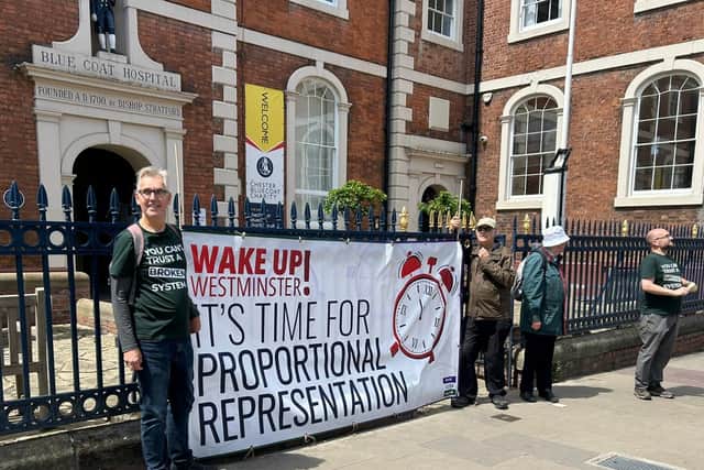 MVM supporters demonstrating outside Samantha Dixon's constituency offices