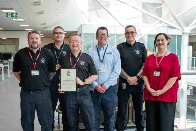 NFRS Prevention Team including Dan Noone, Nick Gayton, Darren Carson, Neal King, Lisa Bryan and Si Bristow of the RNLI (centre).