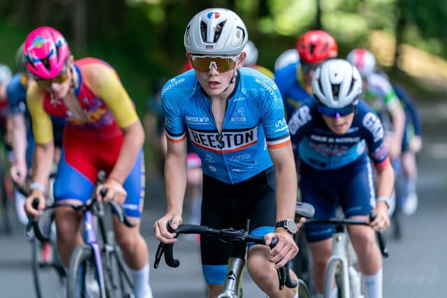 Lukas Humplik leading the peloton