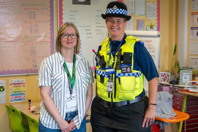 Youth worker, Jen, with PCSO Karina.