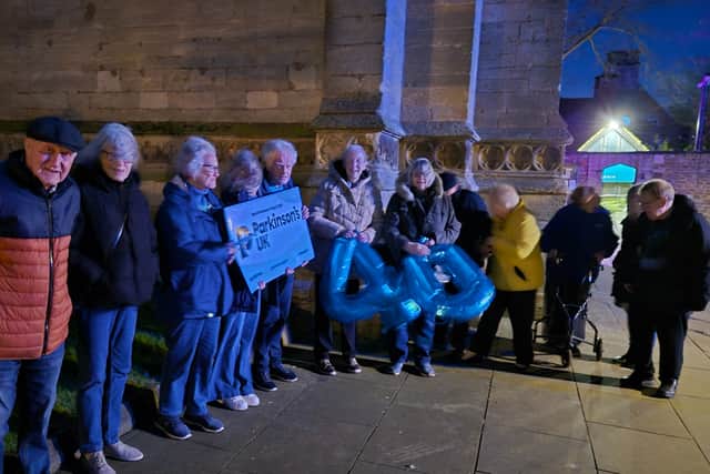 Af few hardy members at Kettering Parish Church on 11 April , World Parkinson's Day