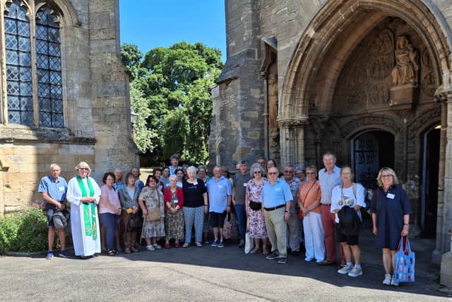 German guests & members of the Higham Ferrers Twinning Association attending the Sunday morning service at St. Mary’s Church, Higham Ferrers.
