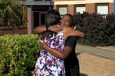 Dr May Lee, Head, celebrates with a Northampton Nigh School student