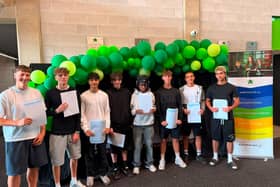 Corby Business Academy students collect their GCSE Results this morning. 