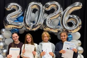 Students at Brooke Weston Academy celebrate receiving their GCSE results today