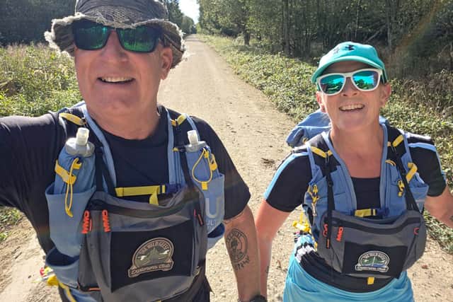 Sam & Stuart putting in the training miles around the local woodlands