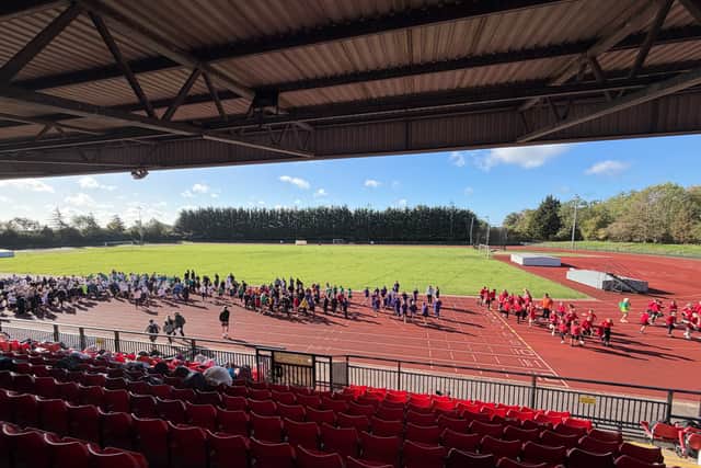 Pupils from Beanfield Primary School, Compass Primary Academy, Gretton Primary Academy, Oakley Vale Primary School, Peckover Primary School, and Thrapston Primary School attend the annual Brooke Weston Trust Olympics.