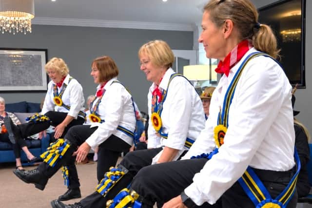 Braybrooke Morris Dancers visit Elm Bank Care Home in Kettering.